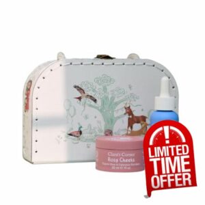 Clara's Corner - 100% Natural and Organic Rosy Cheeks Baby Nourishing Balm (30ml) and Sweet Dreams Calming & Soothing Baby Oil (30ml) | Gift Pack for Baby Shower & Newborns | Suitcase Included