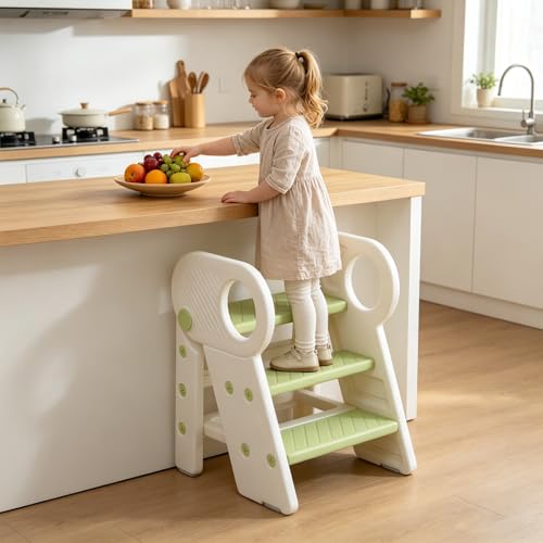 Foldable 3 Steps Kids Stool for Bathroom Potty Training