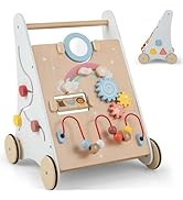 Maxmass 6-in-1 Baby Walker, Infant Activity Center with 3 Adjustable Heights, Light, Music, Wheel...