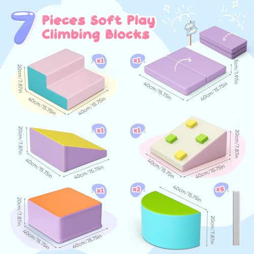 7-Piece Soft Play Blocks for Toddlers