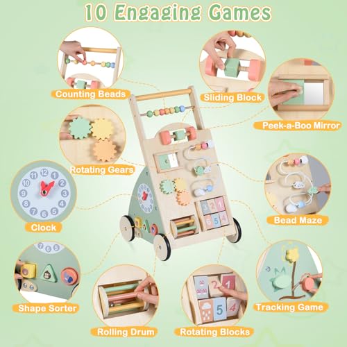10 in 1 Toddler Push Along Toy with Activity Center