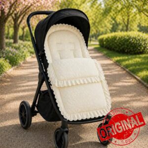 FYLO Universal Broderie Anglaise Pushchair Footmuff with Cosy Toes –Soft Frilly Liner with Lace Trim –Compatible with Silver Cross - All Prams