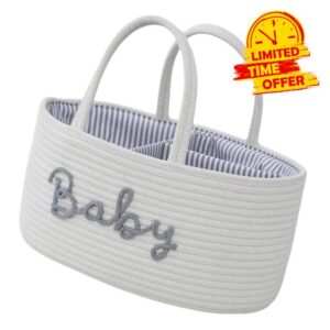 Multifunction Baby Diaper Handbag with Easy Access Compartments Stylish Cotton Cloth Storage Nursery Essential Bag for Mom Diaper Organizes