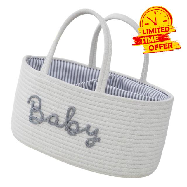 Multifunction Baby Diaper Handbag with Easy Access Compartments Stylish Cotton Cloth Storage Nursery Essential Bag for Mom Diaper Organizes