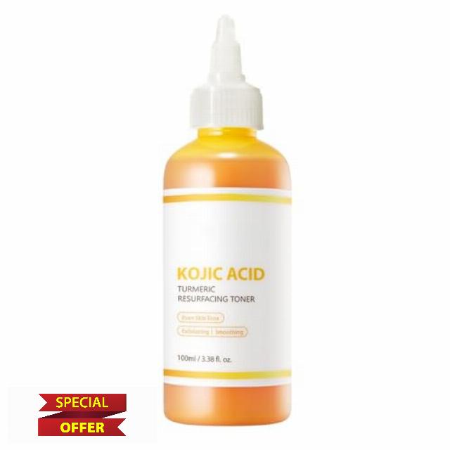 Kojic Acid & Turmeric Resurfacing Toner: Gently Exfoliates and Evens Skin Tone — Daily Care for Face & Body (100ml)