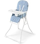 GYMAX High Chairs for Toddlers, Compact Foldable Highchairs with 3-Position Adjustable Tray & Foo...