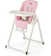 GYMAX High Chairs for Babies and Toddlers, Compact Foldable Highchairs with 3-Position Adjustable...