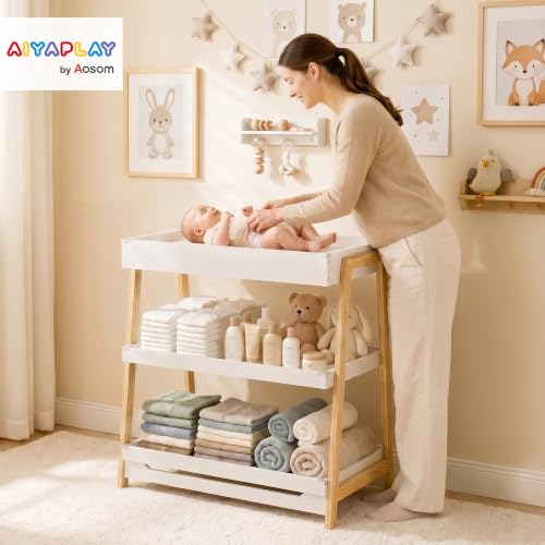 Nursery Diaper Baby Changing Unit with Waterproof Changing Mat for 0-12 Months (max. 14 kg)