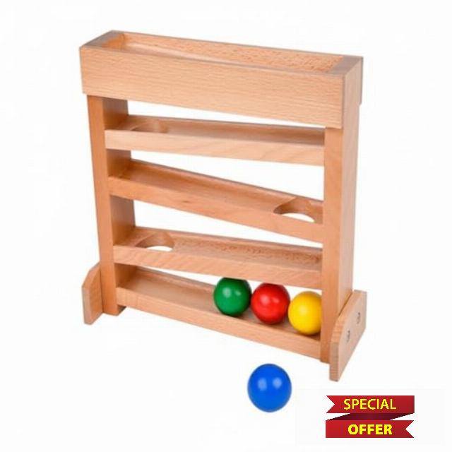 Educational Ball Track Parent-Child Play Visual Tracking Toy Wooden Balls Color Sorting Ball Toy for Preschool