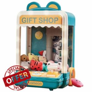 Mini Claw Machine Adjustable Sounds and Music Kids Claw Machine with Mini Plush ＆ Capsule Toys Game Vending Birthday for Girls Style 1.