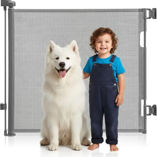 Doorways & Hallways | One-Hand Operation Indoor & Outdoor Child Safety Gate | Grey