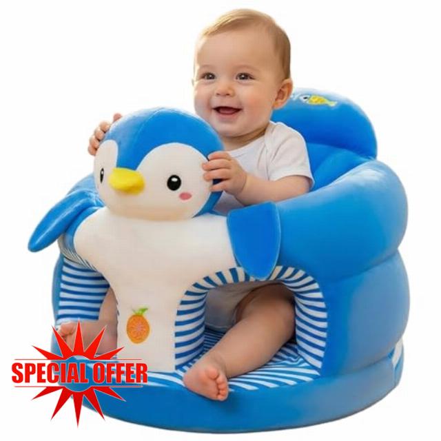 Baby Sit Me up Seat Cartoon Penguin Baby Sitting Support for Babies 0-36 Months Soft Toddler Chair for Bedroom