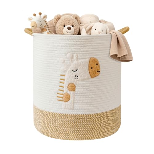 Cotton Rope Basket for Nursery Decor 51L Dirty Clothes Hampers for Kids