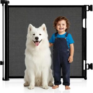 Doorways & Hallways | One-Hand Operation Indoor & Outdoor Child Safety Gate | Black