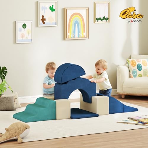 7 Piece Foam Climbing Blocks with Detachable Cover