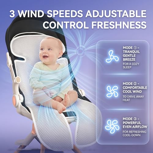 3D Breathable Carseat Cooling Pad with 2 Built-in Blower