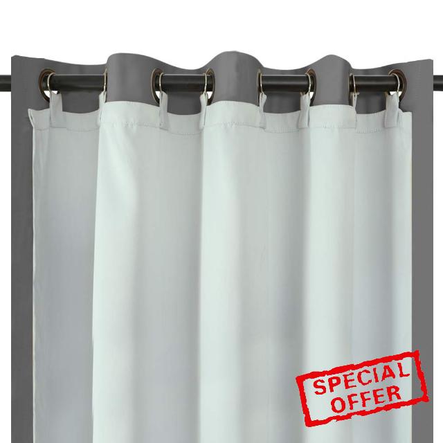 Melodieux Full Blackout Lining for Eyelet Curtains -3 Pass Thermal Linings with Hooks (White