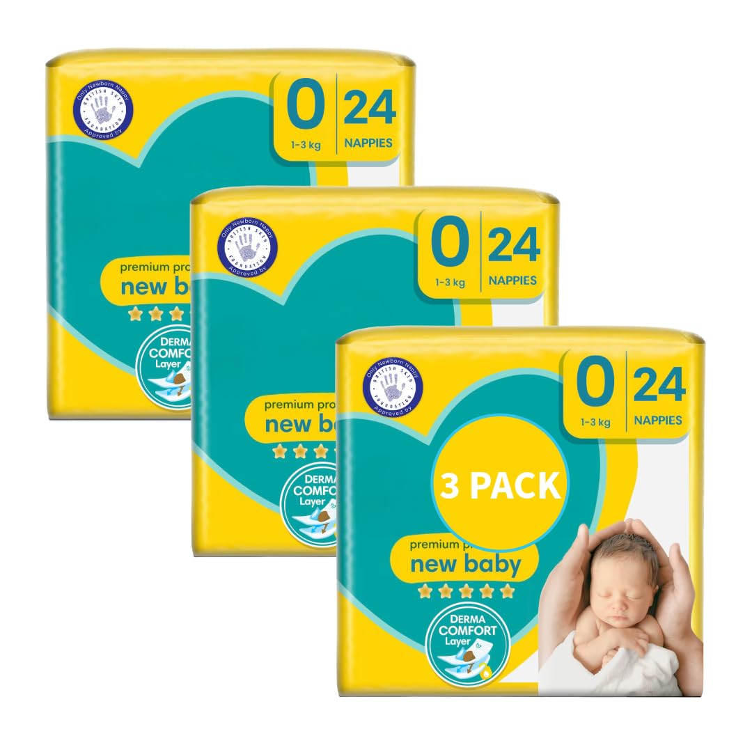 72 New Born Nappies (3 Packs of 24) Newborn Nappies