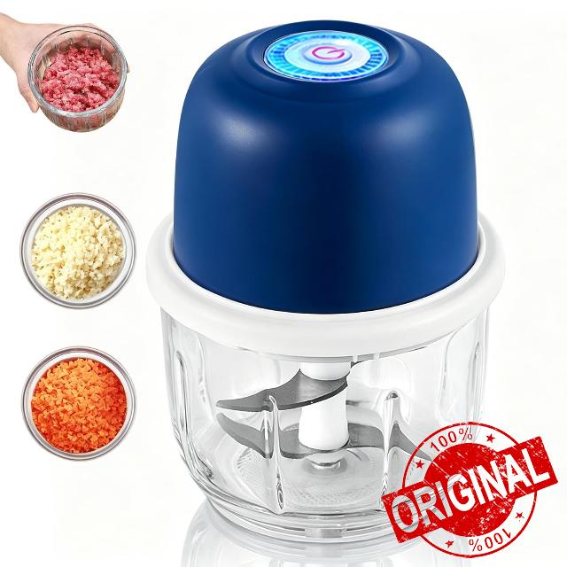 Cordless Multifunctional Electric Mini Garlic Chopper - Portable 350ml Baby Food Maker - Mini Food Chopper with 6 Stainless Steel Blades for Onion
