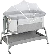 Maxmass 4 in 1 Baby Travel Cot, Folding Infant Crib with Mattress, Diaper Changer, Storage Pocket...