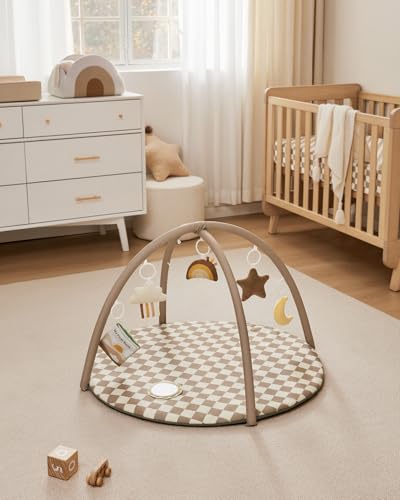 Play Mat Activity Mat with 6 Detachable Toys for Stage-Based Sensory & Motor Skill Development