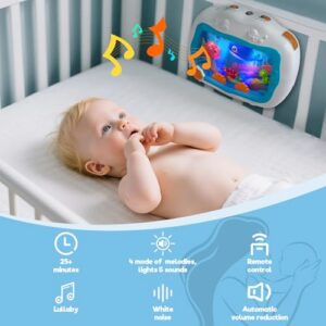 Baby Crib Toy with Light & Soothing Sound for Newborn 0-6 Months