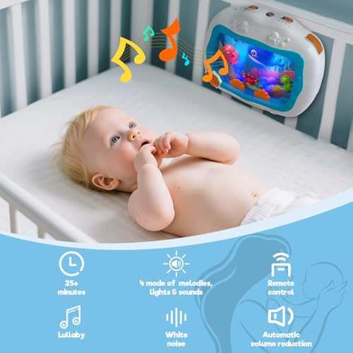 Baby Crib Toy with Light & Soothing Sound for Newborn 0-6 Months