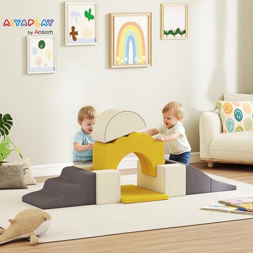 7 Piece Foam Climbing Blocks with Detachable Cover