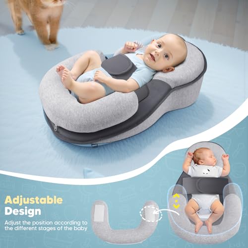Baby Reflux Pillow with Adjustable Safety Strap for Postpartum Feeding