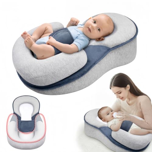 2026 New Baby Bed Acid Reflux with Strap for Comfortable Play & Feeding Support Large Version (65 * 30 * 40Cm)