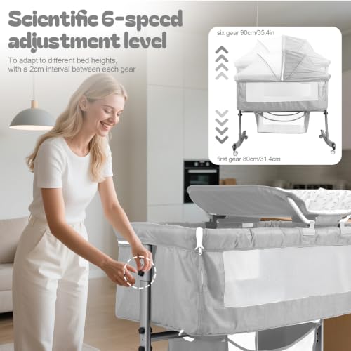 Portable Cribs for Newborn Infant Grey
