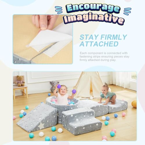 5Pcs Toddler Climb and Crawl Foam Play Set | Baby Soft Play