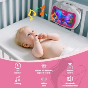Baby Crib Toy with Light & Soothing Sound for Newborn 0-6 Months