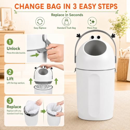 Odor Control Diaper Pail for Bedroom
