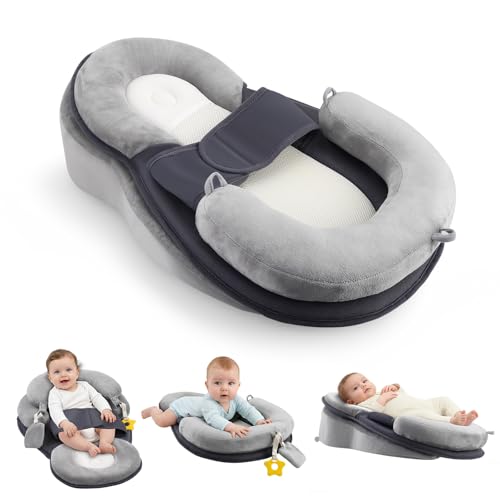 Baby Feeding Pillow with Adjustable Safety Strap for Bottle Feeding and Reducing Spit-Up