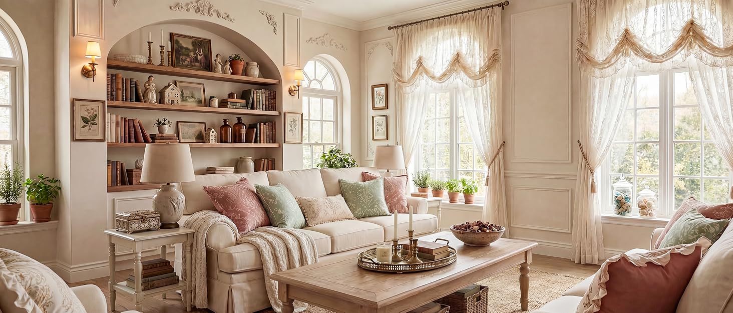 Elegant interior space with ornate white moldings, crystal chandeliers, and traditional furnishings shown from multiple angles.