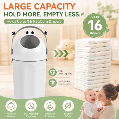 15L Compact Baby-Safe Nursery Garbage Bin