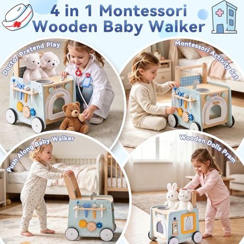 Push Along Walker Baby Walking Toys for 1 Year Olds