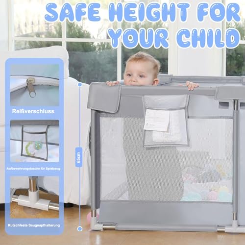 with Zip Door and Fitted Playpen-Mat (120 * 120cm+Mat)