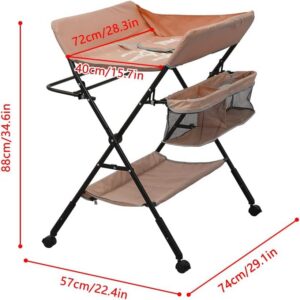 Folding Diaper Infant Care Station Organizer with Wheels and Storage