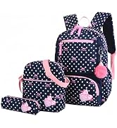 Armbq Daisy Prints Girls School Bag Children Backpack for Teens Elementary Causal Daypacks with L...