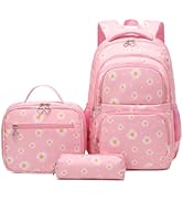 Armbq Daisy Prints Girls School Bag Children Backpack for Teens Elementary Causal Daypacks with L...