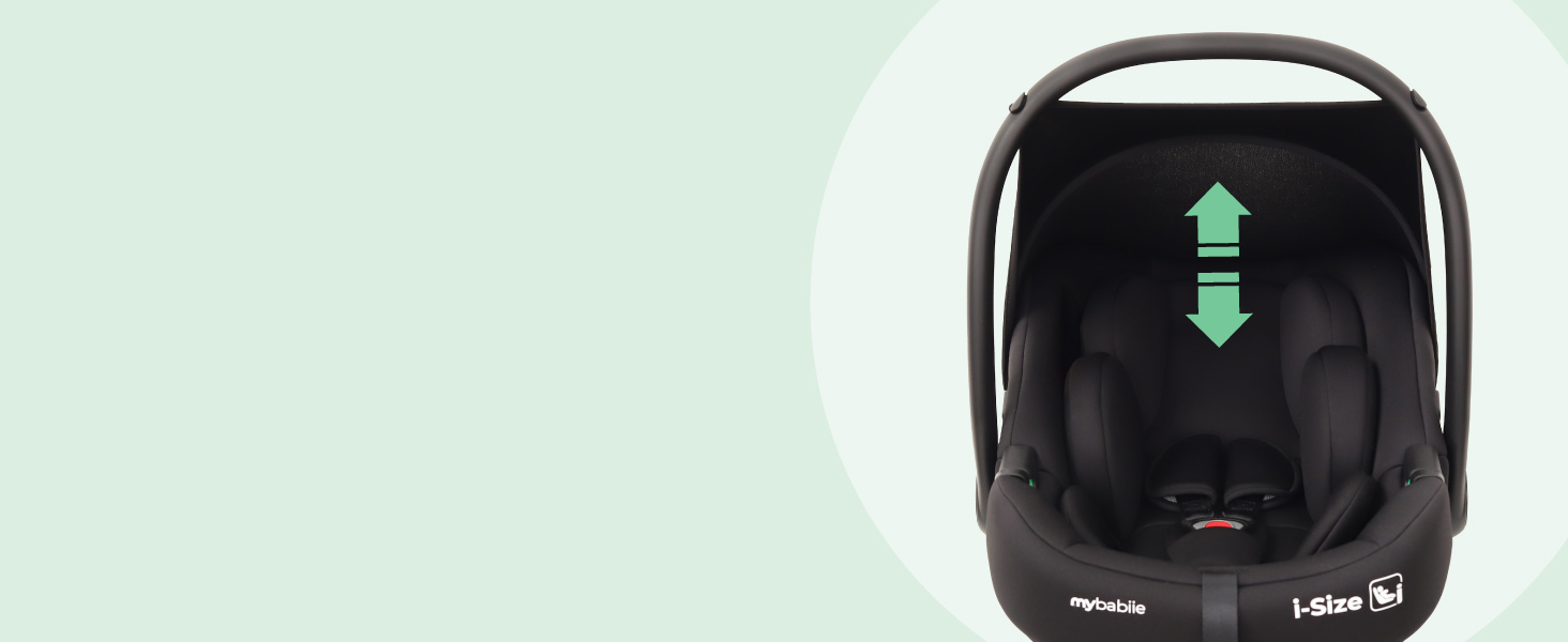 Black car seat or safety device shown with green directional arrows indicating installation or adjustment directions, identical to Image 3.