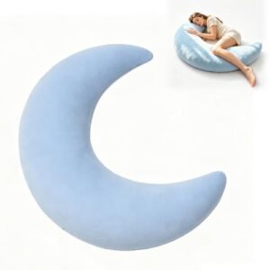 C Shaped Full Body Pillow for Side Sleepers (Blue)                                                          Soft Hugging Support Pillow with Washable Cover for Sleeping