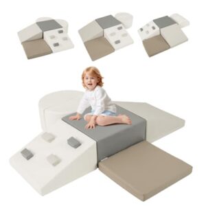 6Pcs Baby Soft Foam Blocks for 1+ Years Old Boys Girls Climbing Sliding Crawling