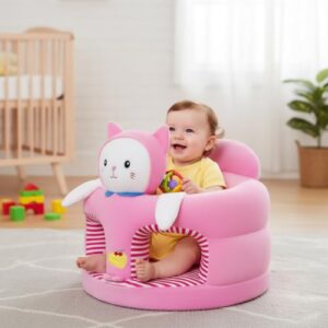 Secure Back Support Floor Seat Baby Soft Plush Infant Sit up Chair