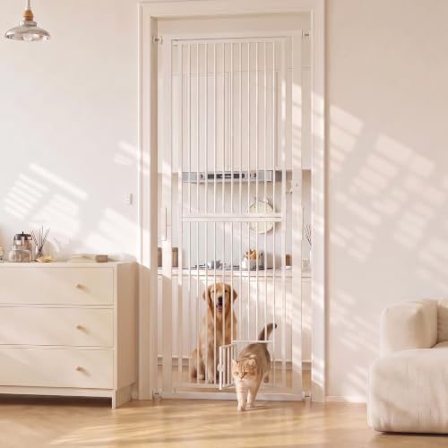 77-104cm w Baby Safety Gate | Adjustable Steel Safety Gate with Auto-Close Double Lock