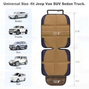 2 Pack Baby Car Seat Covers with Mesh Pockets & Non-Slip Backing 600D Durable Seat Protecto