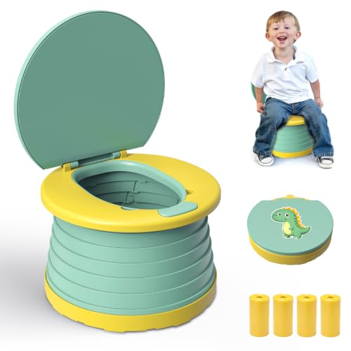 Portable Foldable Potty for Kids with 60 Liners | Collapsible Potty for Boys Girls