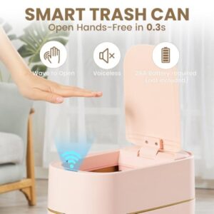 Pink 2.6Gallon Garbage Bin                                                          Narrow Waste Basket for Bedroom